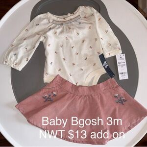 Baby B'gosh Cream and Pink Floral Matching Set